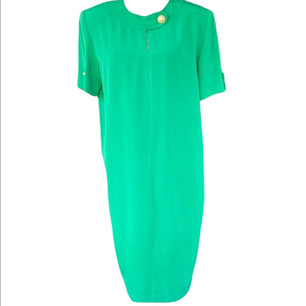 ☘️ LAST CHANCE Vintage 80s Green Dress by Ms Chaus